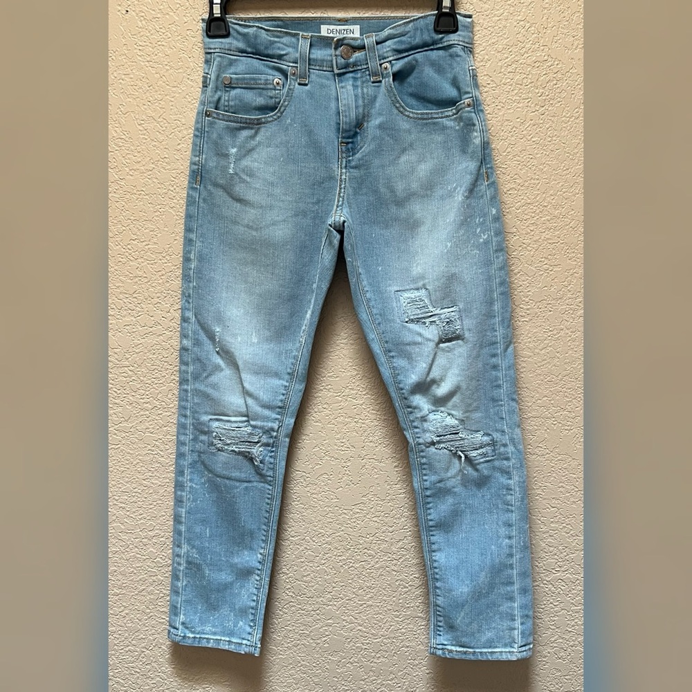 Levis Denizen Big Boy Tapered Ripped Design Jeans Boy Size 10 Regular